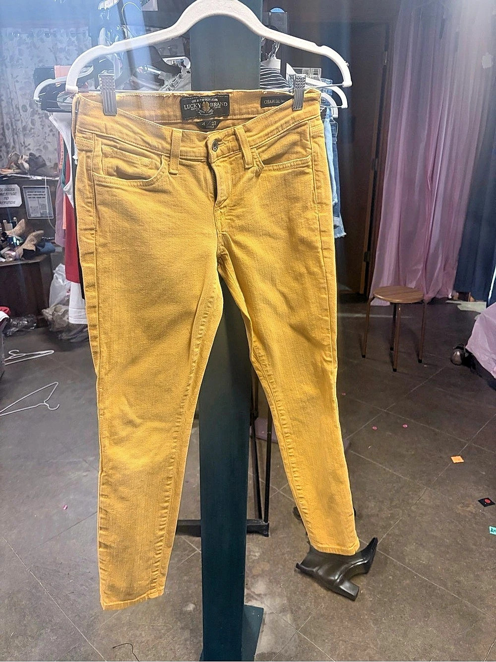 Lucky Brand Charlie Skinny Ankle Jeans Yellow Waist 27